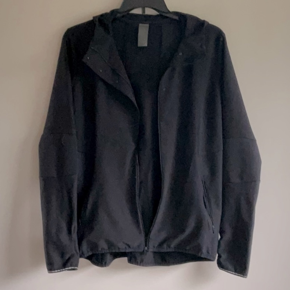 Black hooded jacket